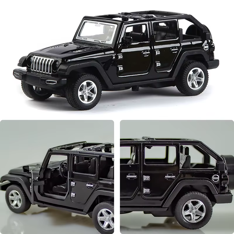 1:36 Alloy JEEPS Wrangler Car Model Simulation Off-Road Vehicle Pull Back Car De