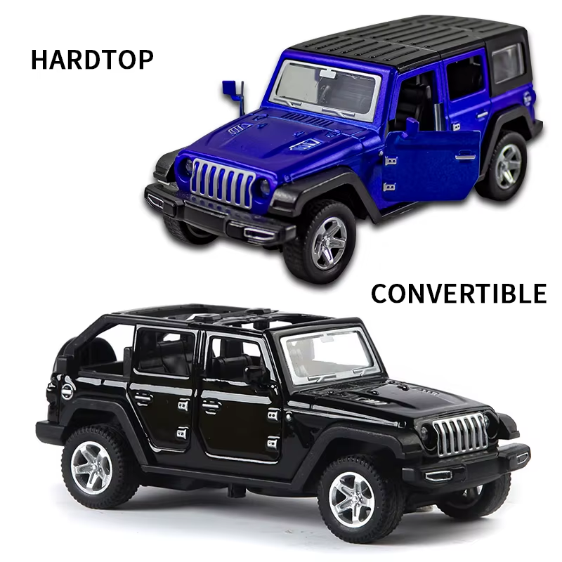 1:36 Alloy JEEPS Wrangler Car Model Simulation Off-Road Vehicle Pull Back Car De