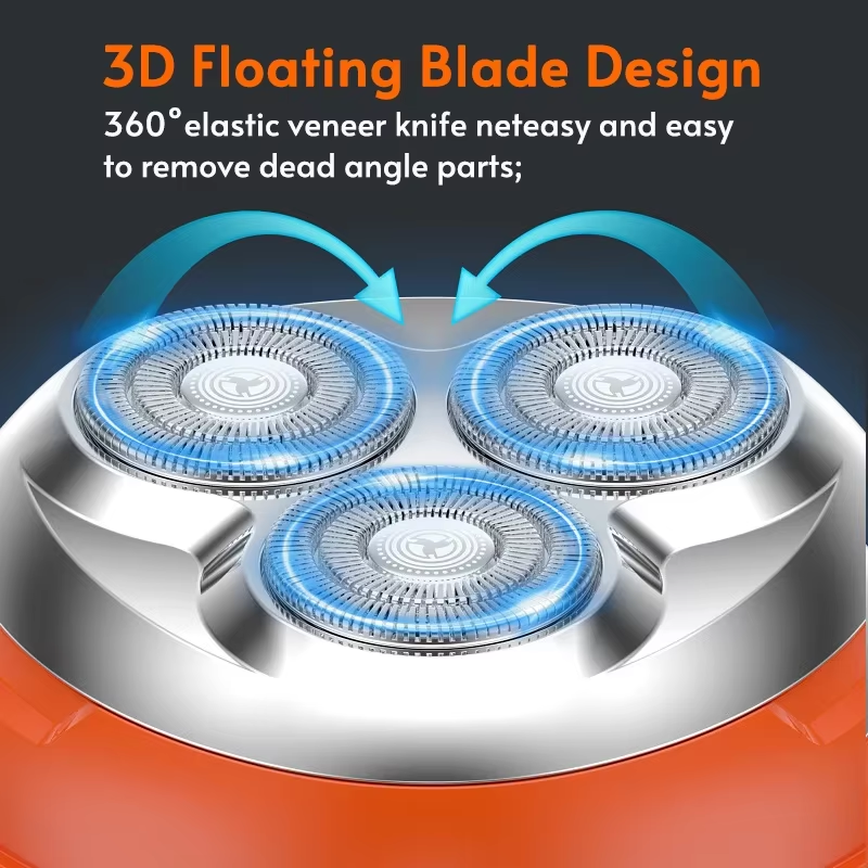 Wireless Charging Spherical Electric Shaver for Men 3D Floating Blade Head Mini