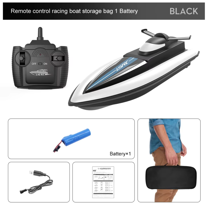 2.4G LSRC-B8 RC High Speed Racing Boat Waterproof Rechargeable Model Electric Ra