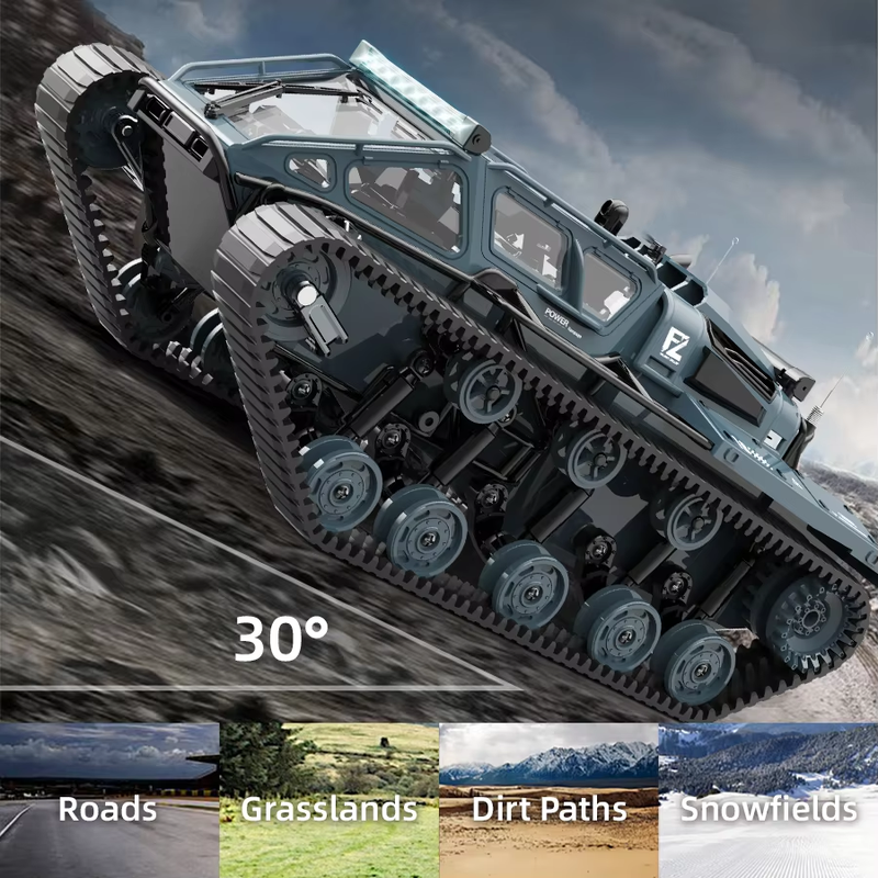 JJRC C8812 LED Light Full Scale Tracked Tank Simulation Model Toy RC Car Model D