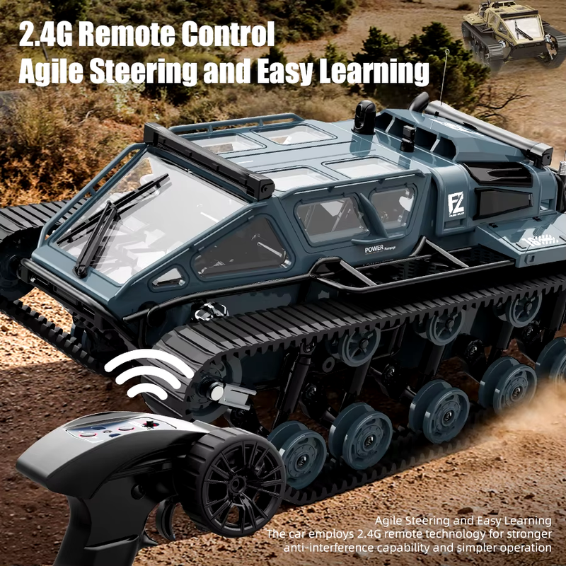 JJRC C8812 LED Light Full Scale Tracked Tank Simulation Model Toy RC Car Model D