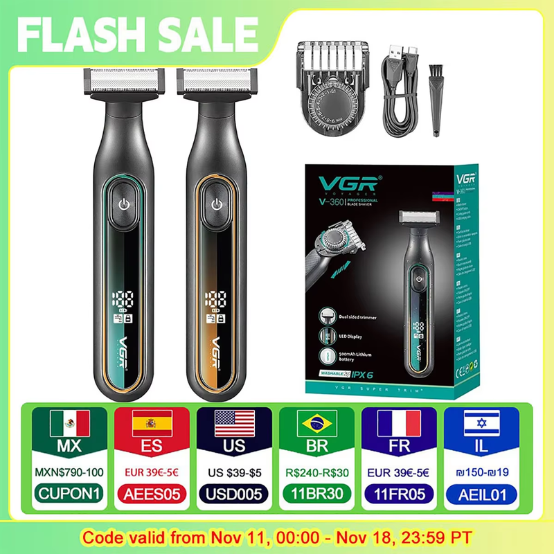 Razor Professional Electric Shaver Portable Shaving Machine Waterproof Beard Tri