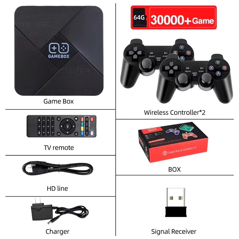 G5 Game Box 4K Dual-System Retro Video Game Console Built-In 40000+ Games 128G T