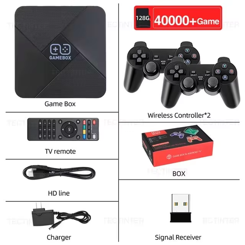 G5 Game Box 4K Dual-System Retro Video Game Console Built-In 40000+ Games 128G T
