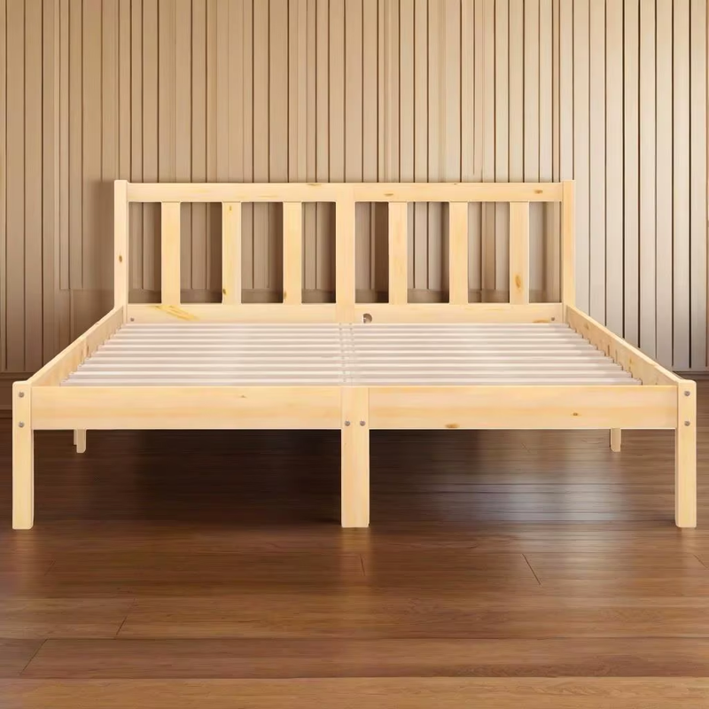 Solid Wood Bed Frame 120X200 Cm - Mattress Not Included, Durable Design for Bedr