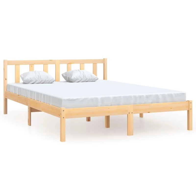 Solid Wood Bed Frame 120X200 Cm - Mattress Not Included, Durable Design for Bedr