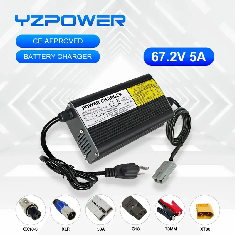 67.2V 5A Lithium Battery Charger 16S 60V Charger Input 110-240Vac Fast Charging