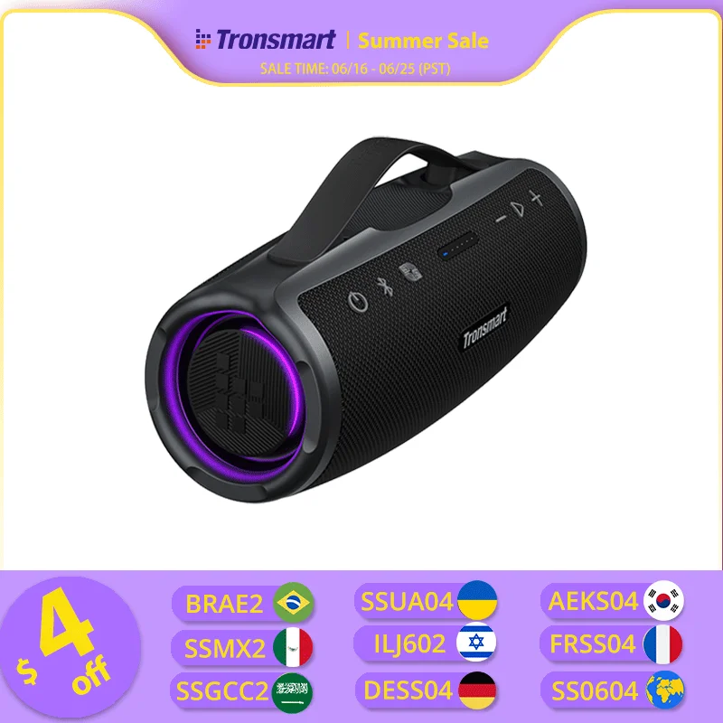 Mirtune S100 Speaker 50W Bluetooth Speaker with IPX7 Waterproof, APP Control, Bu