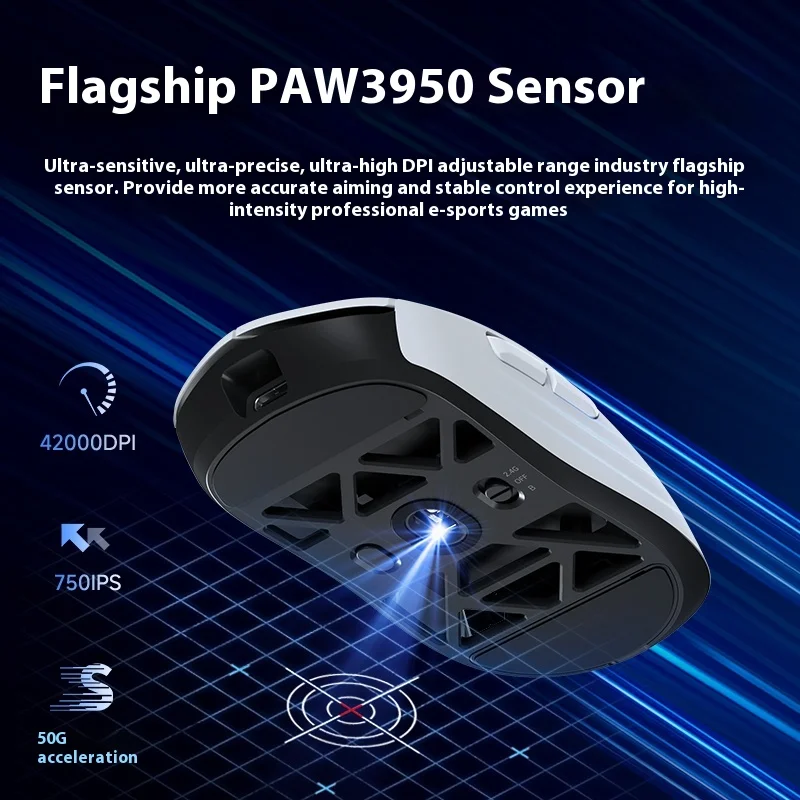 Mchose Ax5 V2 Mouse Paw3950 8KHZ 26000DPI Magnesium Wireless Gaming Bluetooth Tr