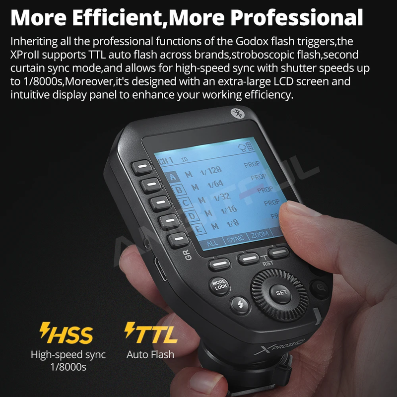 Xproii TTL Wireless Flash Trigger 1/8000S HSS Ttl-Convert-Manual Function Large