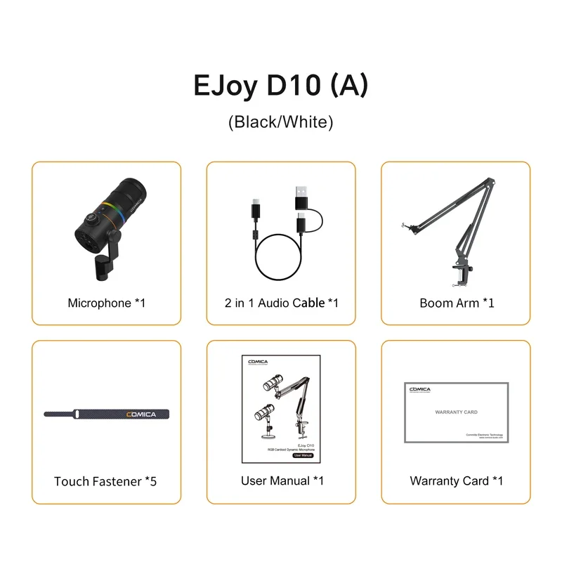 Comica D10 PRO COMBO Cardioid USB/XLR Dynamic Wireless Microphone PC Computer Ga