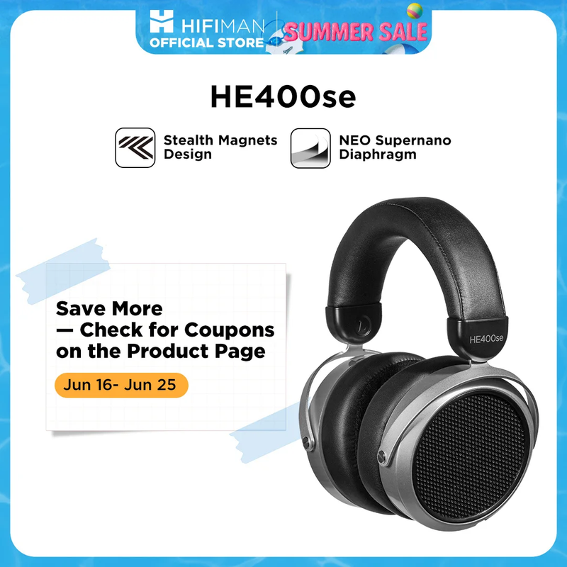HE400SE Stealth Magnets Over-Ear Open-Back Full-Size Planar Magnetic Wired Headp