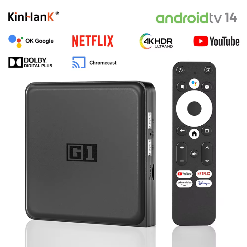 G1 Android TV Box with Netflix 4K Ultra HD Google Certified Dolby Vision HDR10+