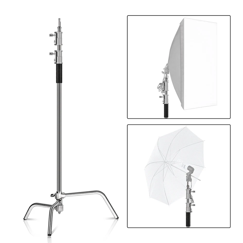 2.6M/8.5FT Stainless Steel Century Foldable Light Stand Tripod Magic Leg Photogr
