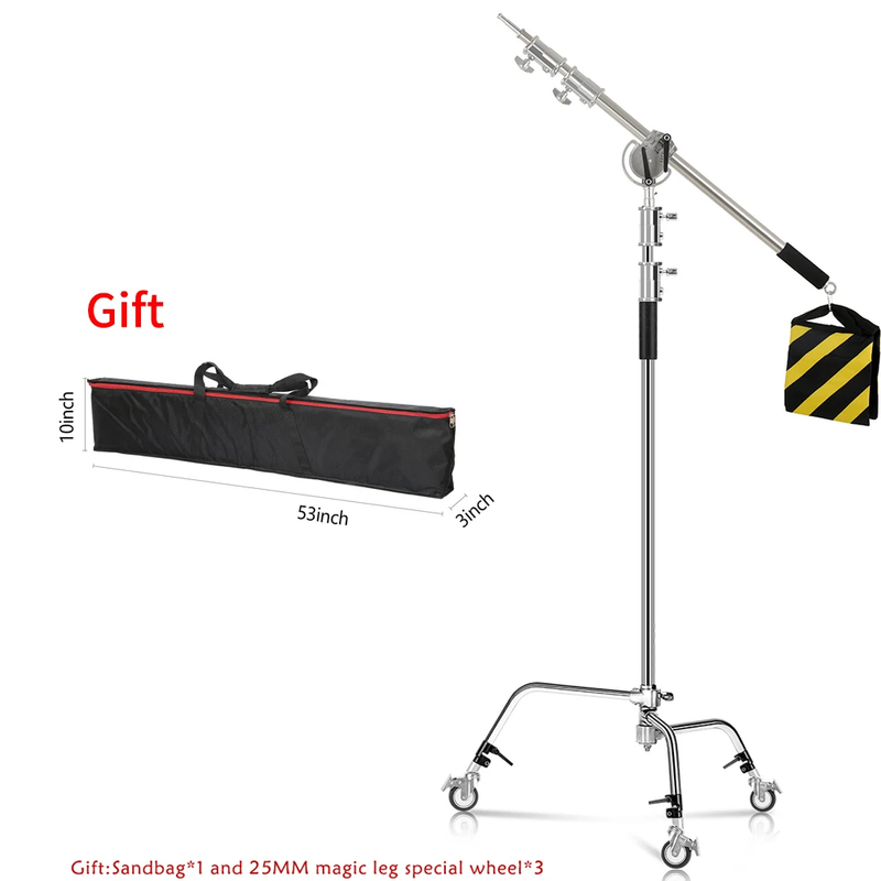 2.6M/8.5FT Stainless Steel Century Foldable Light Stand Tripod Magic Leg Photogr