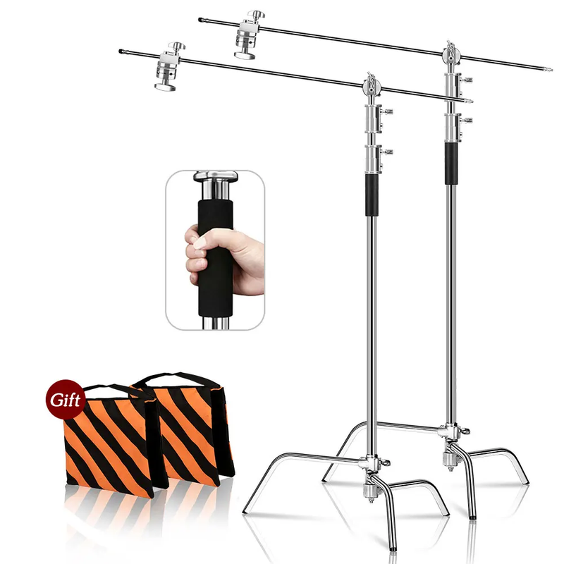 2.6M/8.5FT Stainless Steel Century Foldable Light Stand Tripod Magic Leg Photogr