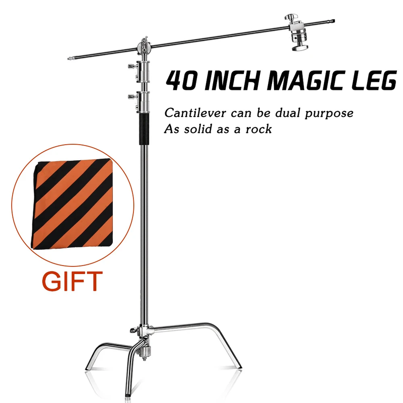 2.6M/8.5FT Stainless Steel Century Foldable Light Stand Tripod Magic Leg Photogr