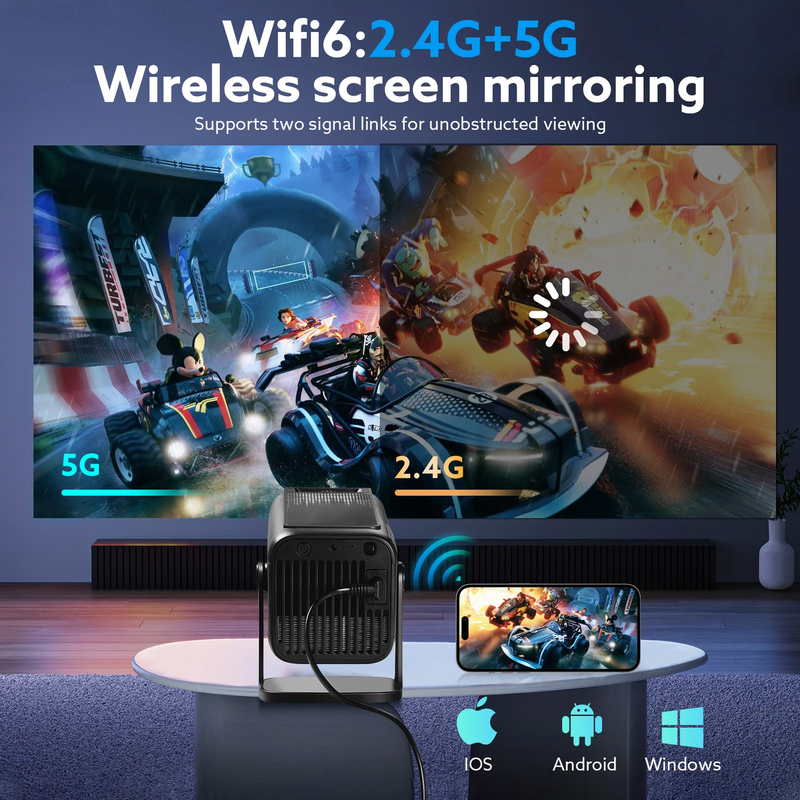 4K Full HD Projector SCILIVE Android 13 Dual Wifi6 3D Home Theater Portable Beam