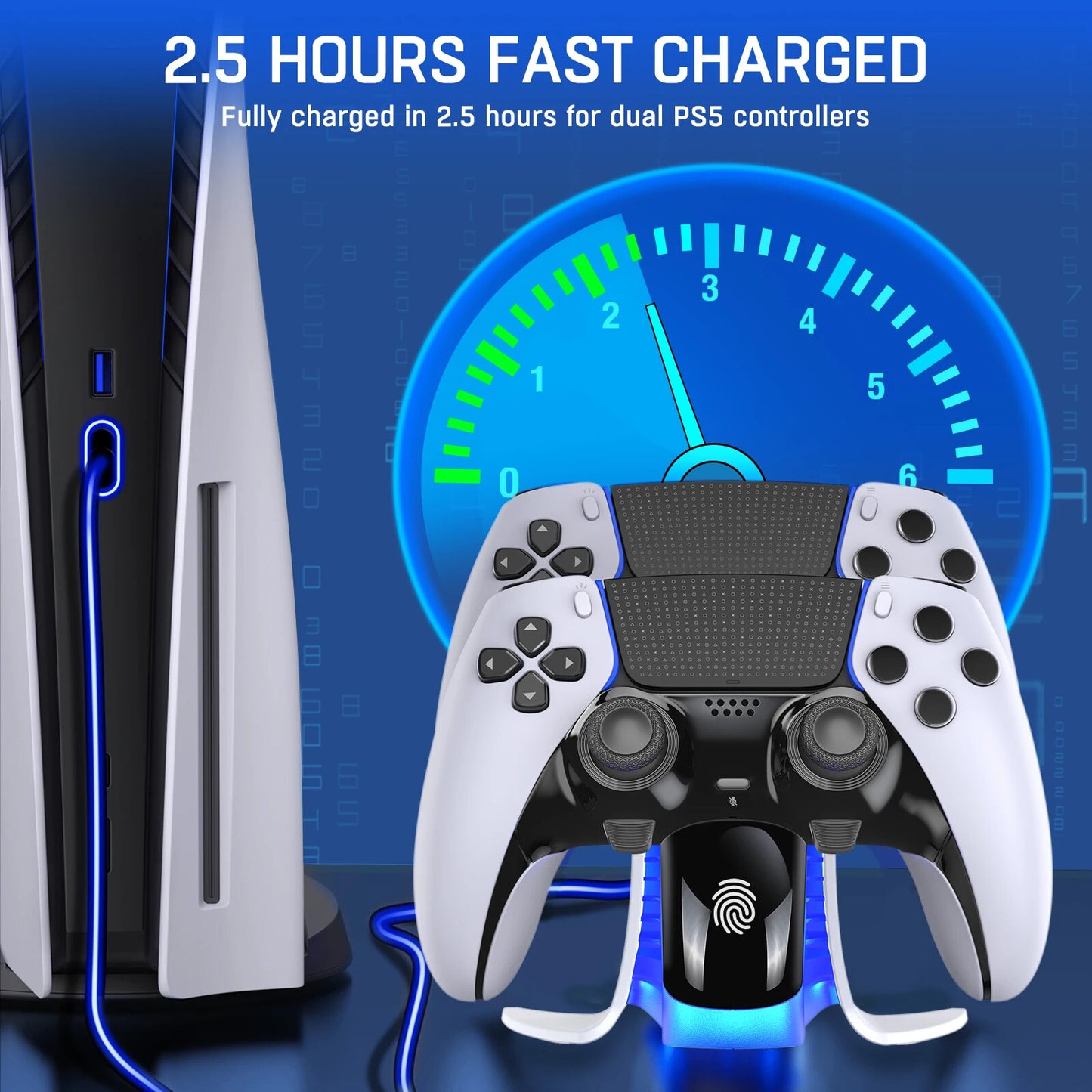 BEBONCOOL Dual Controller Charger For PS5 Charging Dock Station For Playstation