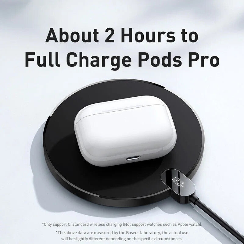 Baseus 15W Wireless Chargers For iPhone 15 14 Samsung LED Display Desktop