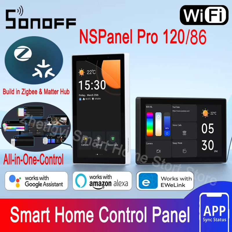Nspanel Pro 120/86 Type Wiifi Smart Home Control Panel Zigbee Gateway Matter Hub