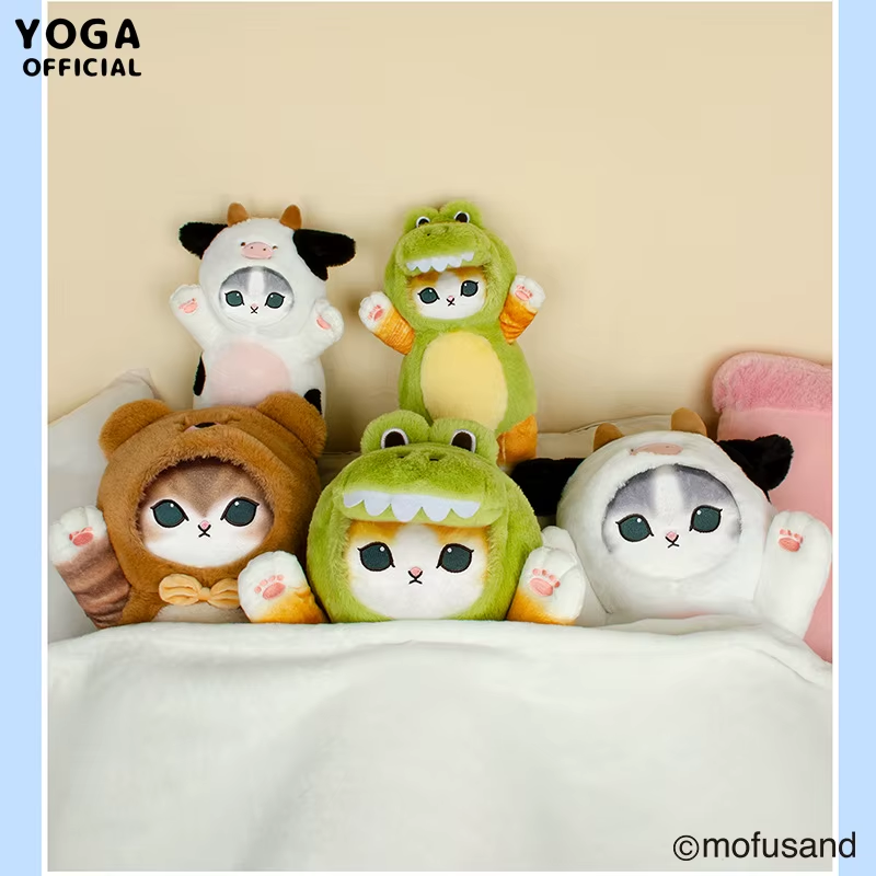 Original Mofusand Kawaii Cos Cat Plushies 30/50Cm Cosplay Animals Dinosaur Cow B
