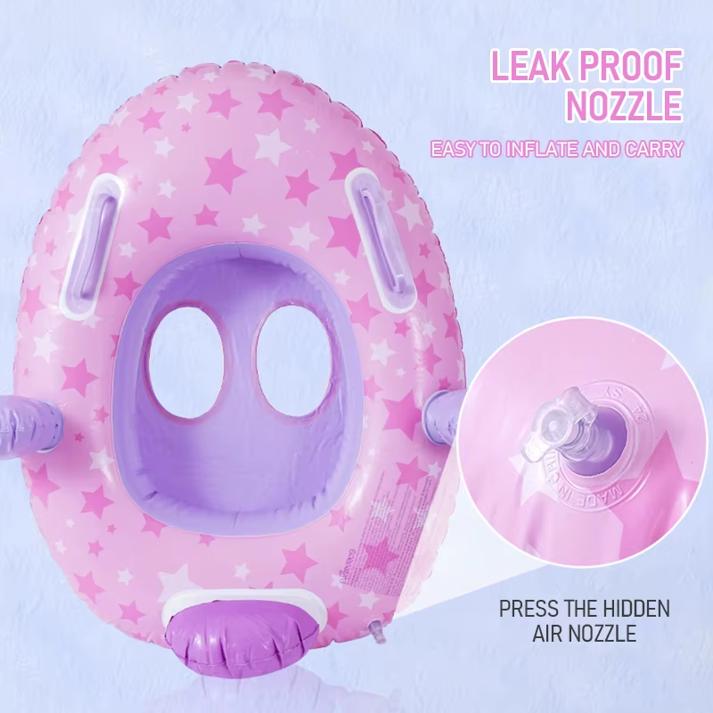 1Pack PVC Inflatable Swimming Ring with Belting Sun Shade Pool Float, Inflatable
