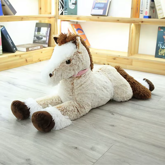 1Pc 90CM Big Size Cute Lying Horse Plush Toys Stuffed Cartoon Animal Horse Child