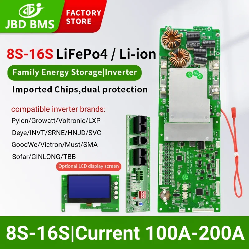JBD Smart BMS 16S 48V 100A 200A Family Energy Storage Lifepo4 Inverter Bms Suppo