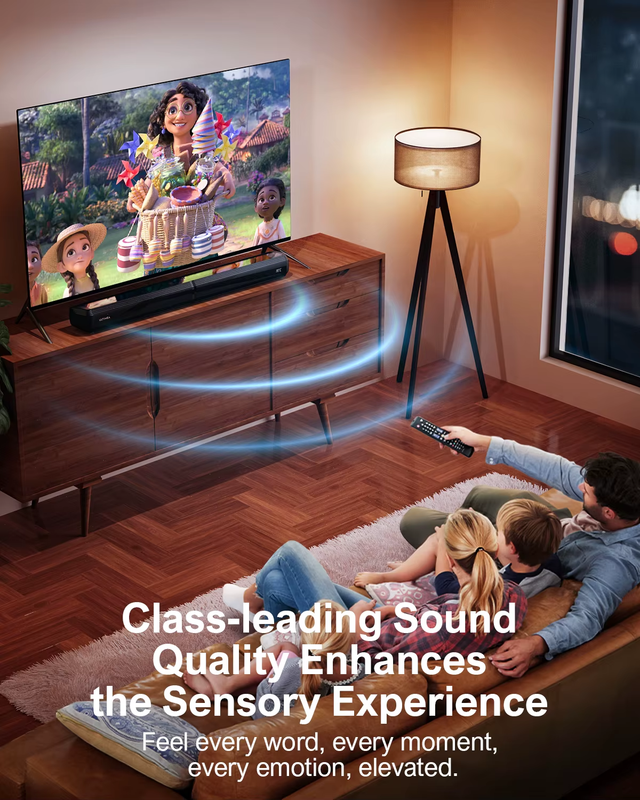100W 2.2Ch TV Sound Bar, 2-In-1 Detachable Bluetooth Soundbar for TV, Bass Adjus