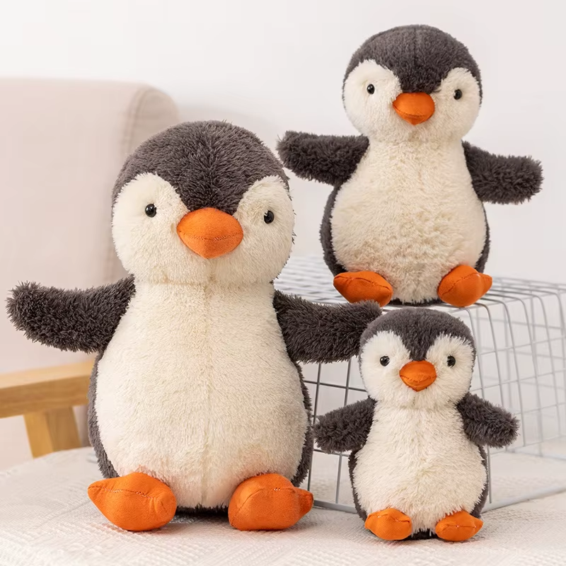 Kawaii High Quality Penguin Plush Doll Animal Stuffed Wearing Hat Scarf Camera W