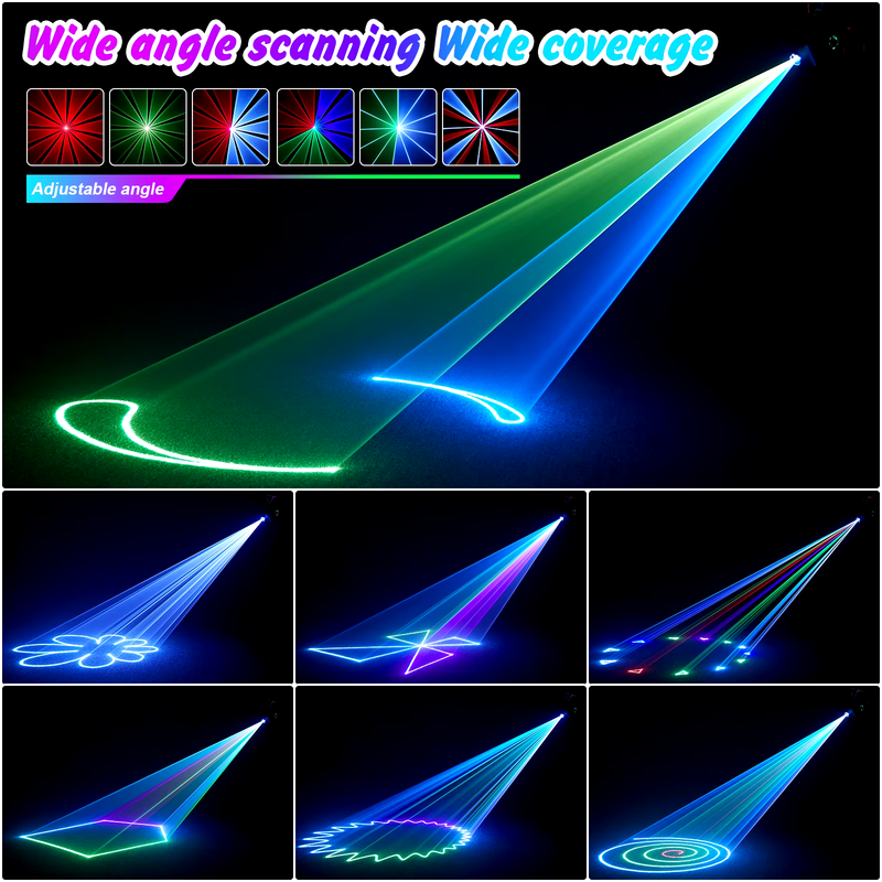 Animation Effect Laser Light RGB Beam Line Scanner Projector DMX Professional Di
