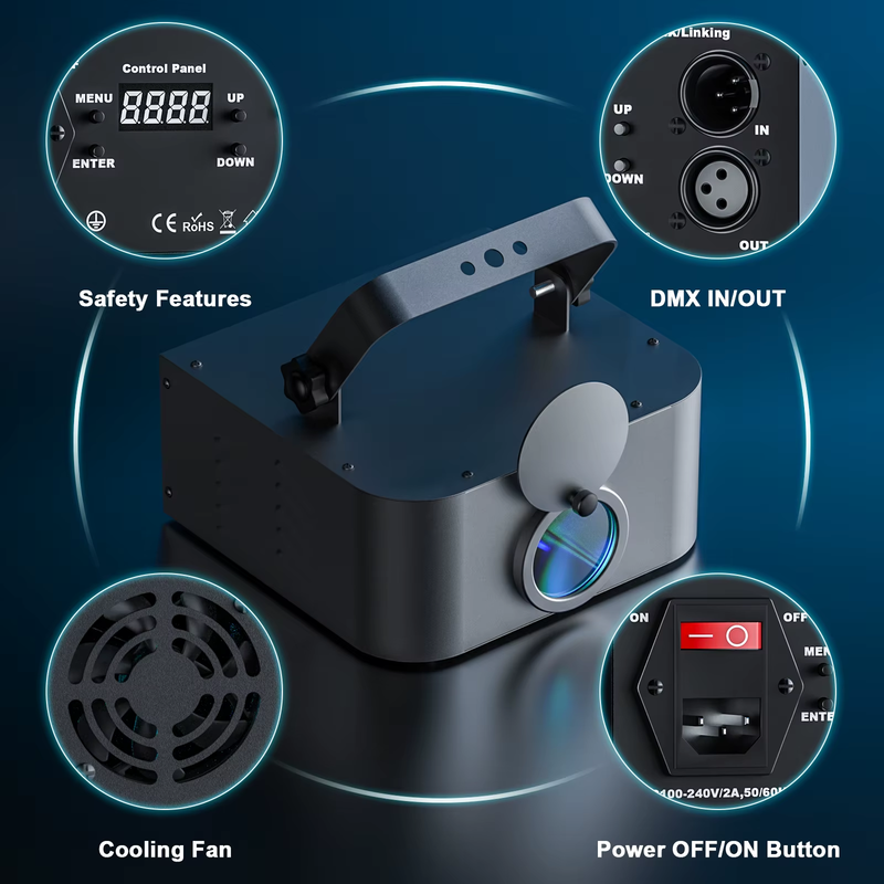 Animation Effect Laser Light RGB Beam Line Scanner Projector DMX Professional Di