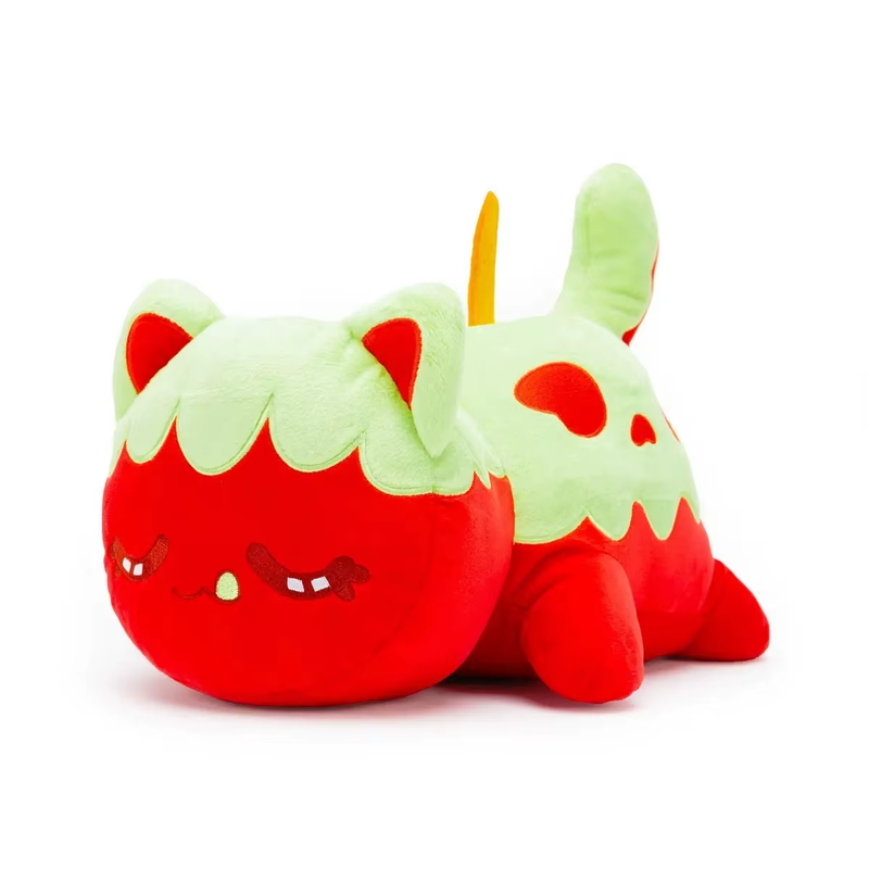 Funny Cat Plush Cute Red Apple Moon Cat Doll Cartoon Stuffed Animal Figure Model