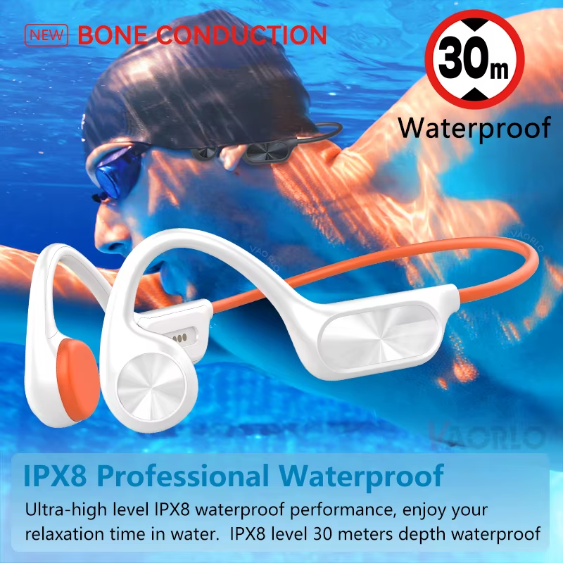 Bone Conduction Wireless Headphone IPX8 Waterproof Swimming Headset Bluetooth 5.