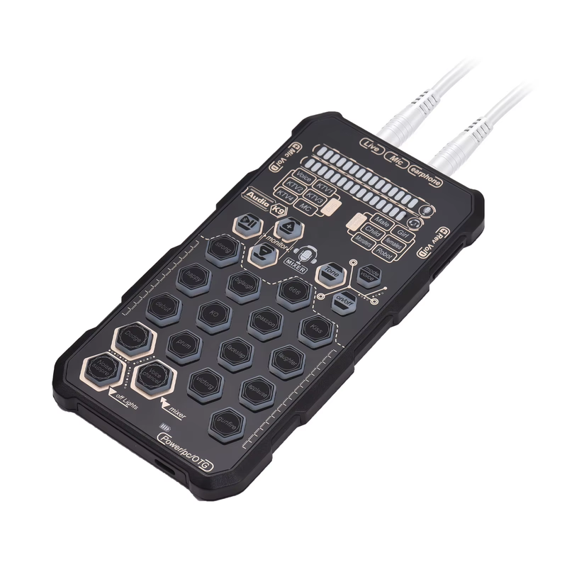 Live Sound Card Handheld Outdoor Portable DSP Sound Card Effect Device Audio Mix