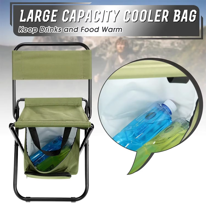 Fishing Stool Detachable Portable Folding Chair Beach Camping Chair with Cooler