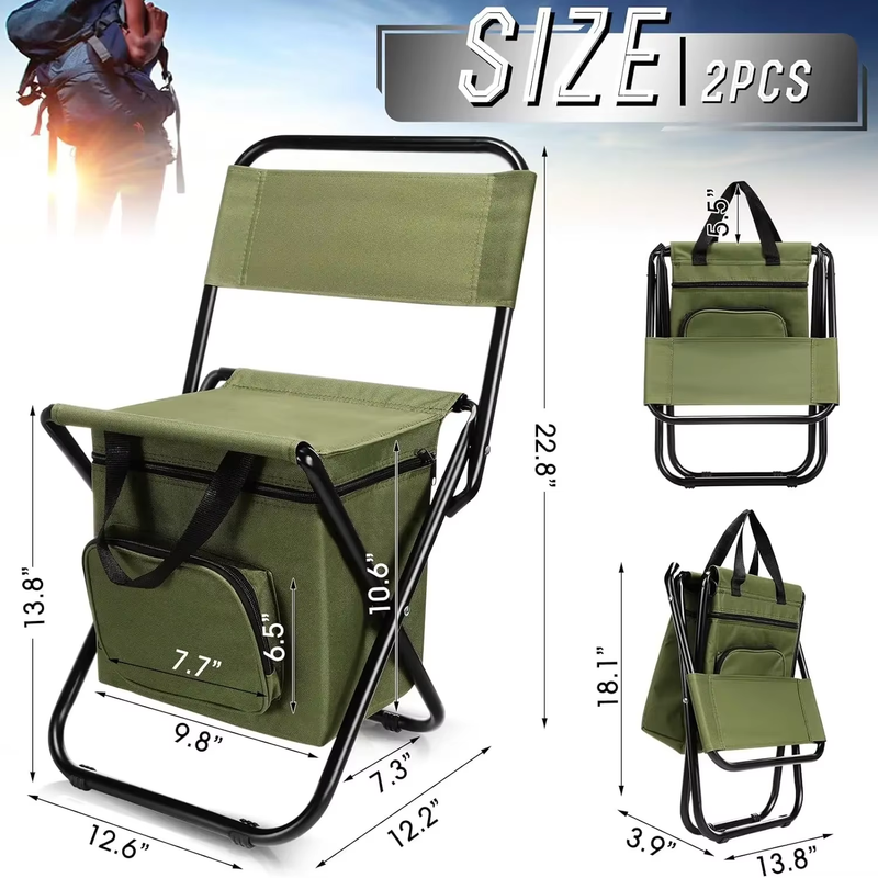 Fishing Stool Detachable Portable Folding Chair Beach Camping Chair with Cooler