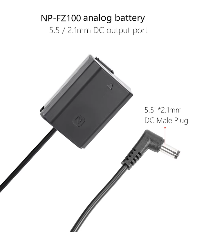 NP-FZ100 NPFZ100 Dummy Battery Fully Decoded DC Coupler for Sony ILCE-9 Alpha A9