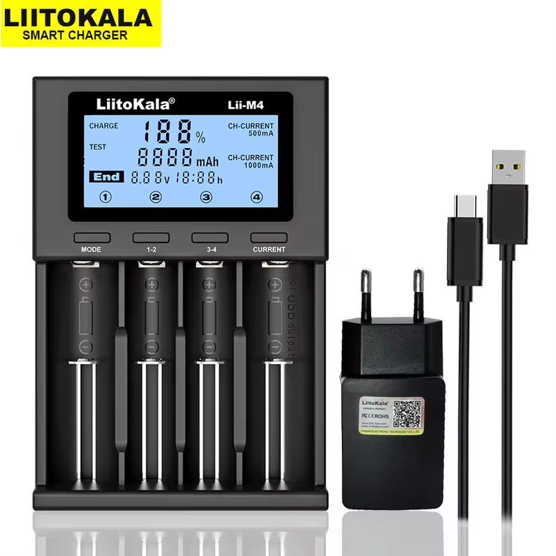 Lii-M4 18650 Charger LCD Display Universal Smart Charger Test Capacity 26650 186