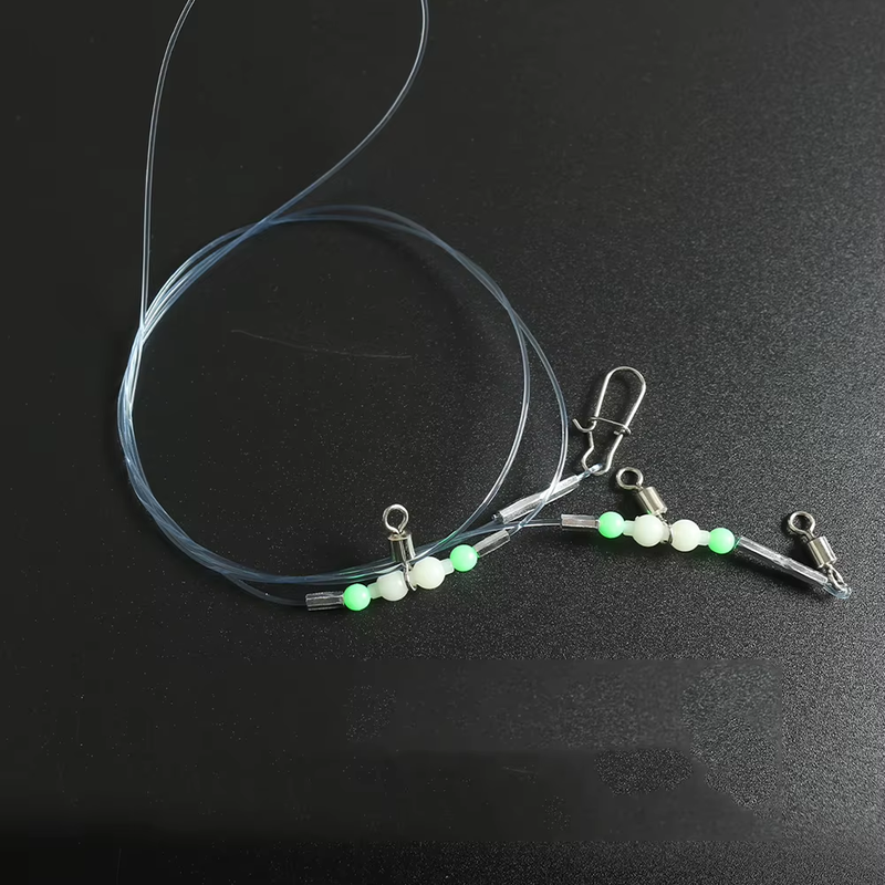 Night Glow Fishing Leaders Luminous Fish Wire Leaders with Swivels and Snaps 360