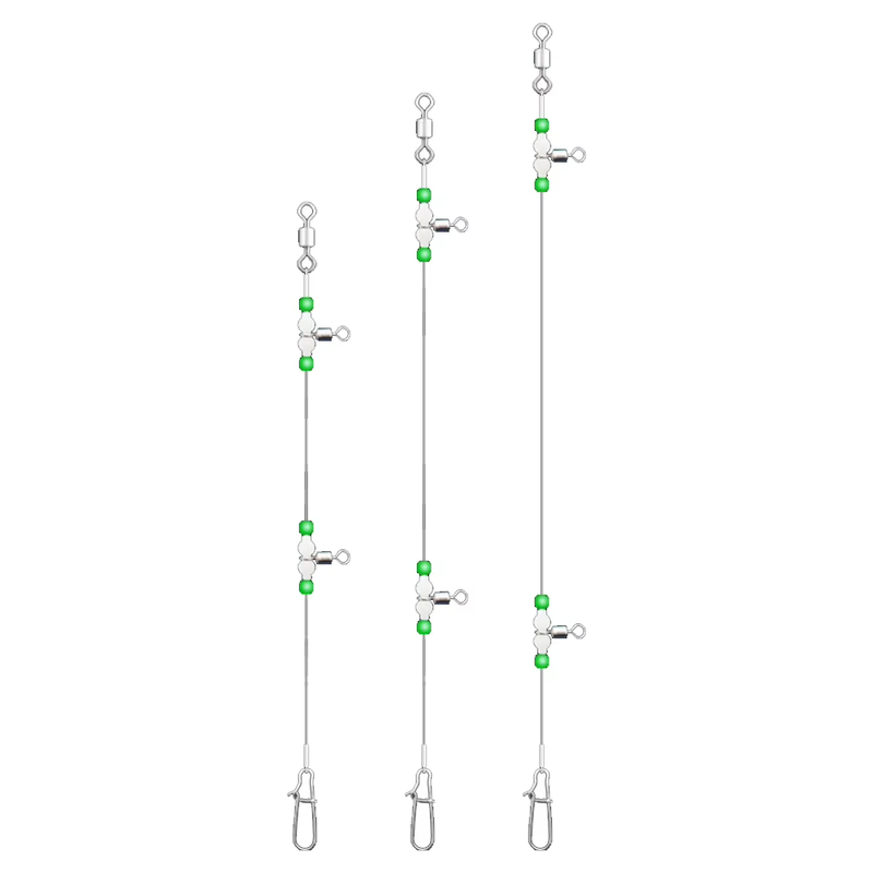 Night Glow Fishing Leaders Luminous Fish Wire Leaders with Swivels and Snaps 360