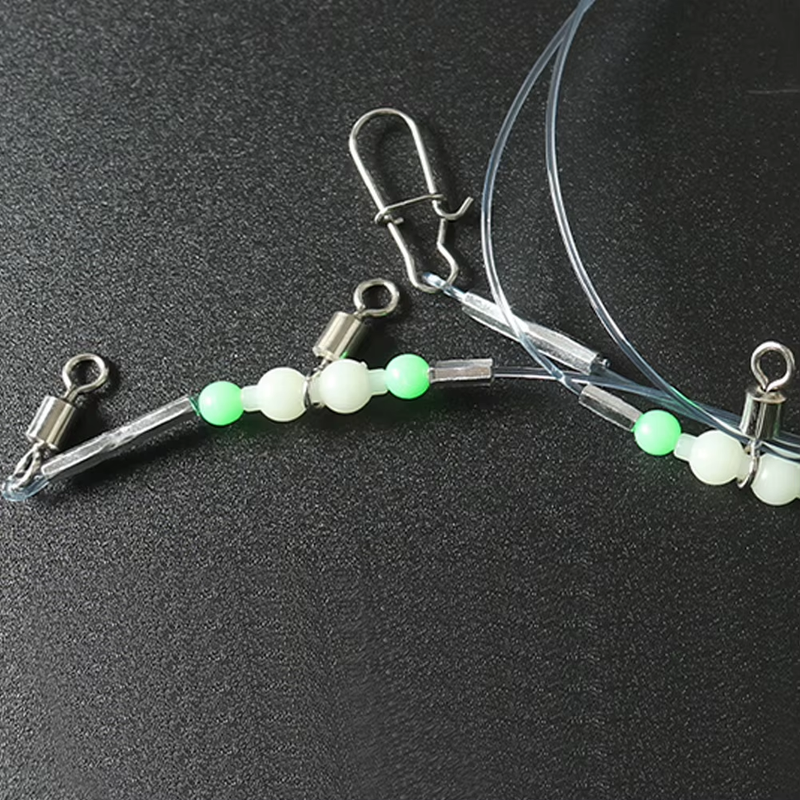 Night Glow Fishing Leaders Luminous Fish Wire Leaders with Swivels and Snaps 360
