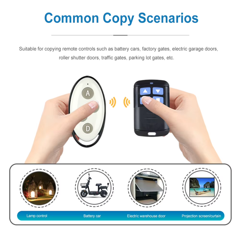 Remote Control Duplicator 4 Button Garage Door Gate Opener 315Mhz/433Mhz Wireles