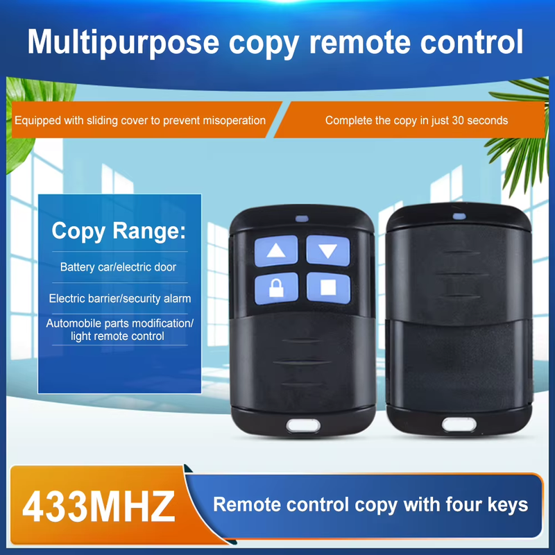 Remote Control Duplicator 4 Button Garage Door Gate Opener 315Mhz/433Mhz Wireles