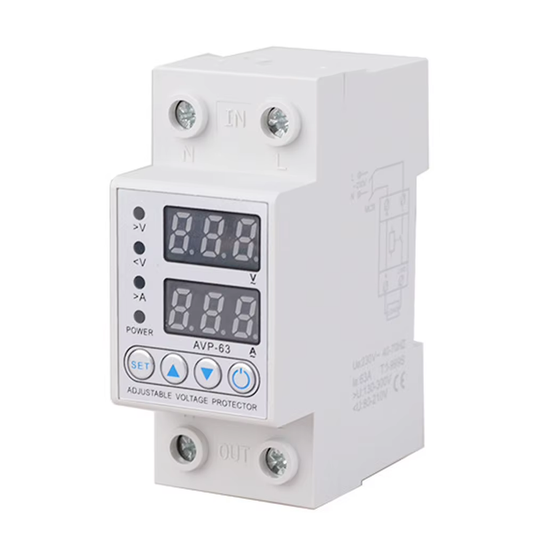 220V 40/63A Adjustable over under Voltage Protective Device over Current Protect