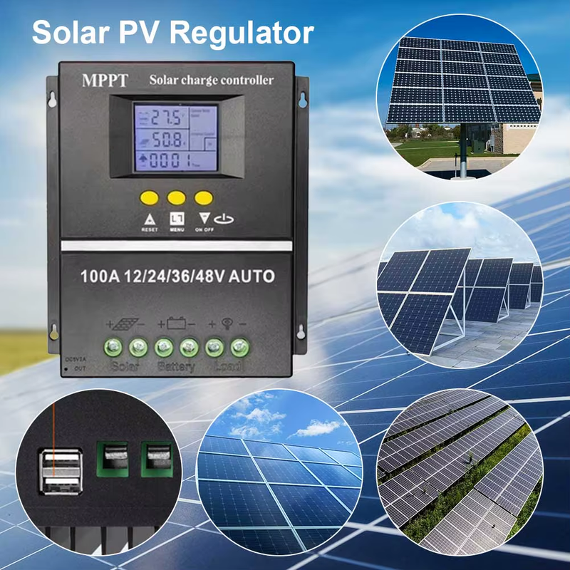100A MPPT Solar Charge Controller Intelligent Regulator LCD Display Auto Solar C