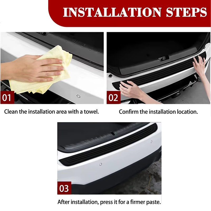 Universal Anti-Collision Rubber Strip Anti-Scratch Car Rear Bumper Guard Plate C