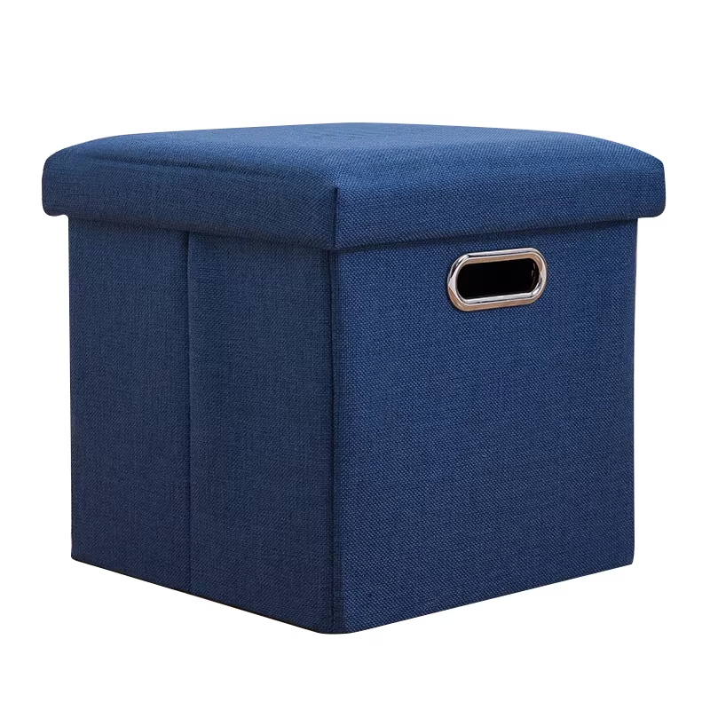 Folding Storage Ottoman Cube Chest Seat with Sponge Lid 11.81X11.81X11.81Inch Fo